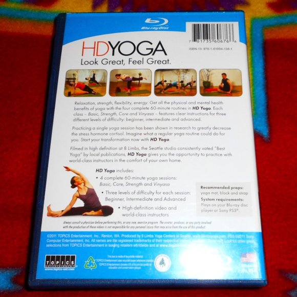 HD Yoga (Blu-ray Disc, 2012, 4-Disc Set, Topics) - Picture 3 of 3
